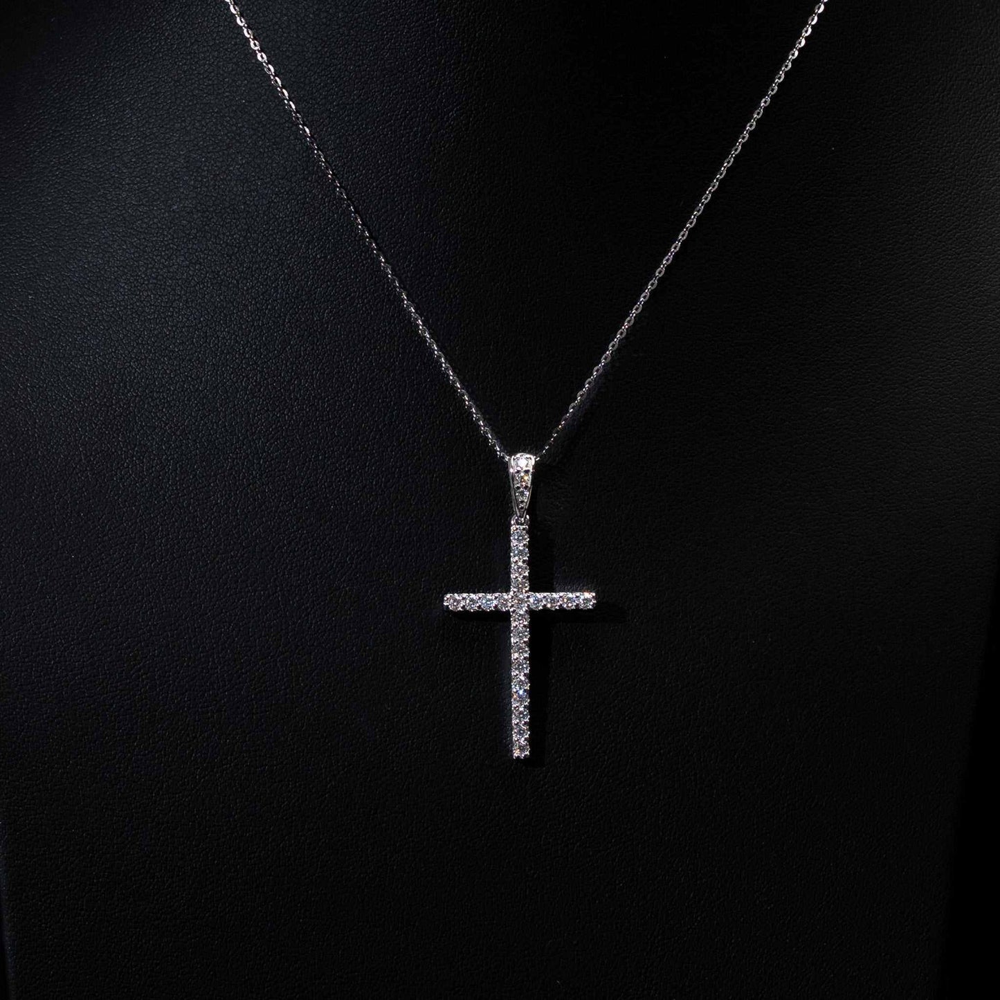 Moissanite Cross Necklace for Women – 925 Sterling Silver