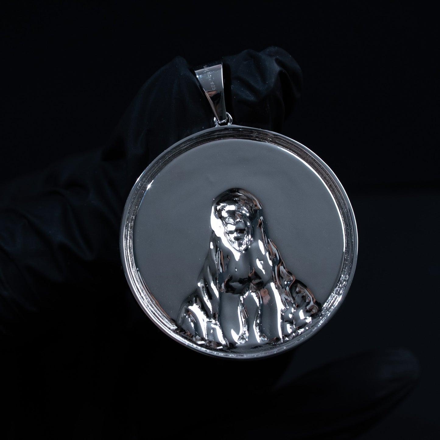 Virgin Mary Medallion Pendant Real 925 Sterling Silver Rhodium/14K Gold Plated