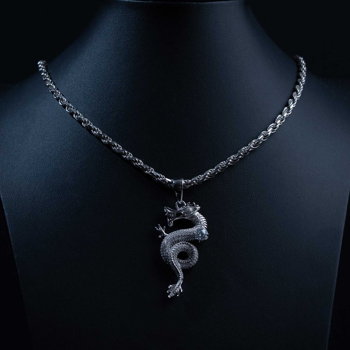 Moissanite Dragon Pendant Iced 925 Sterling Silver