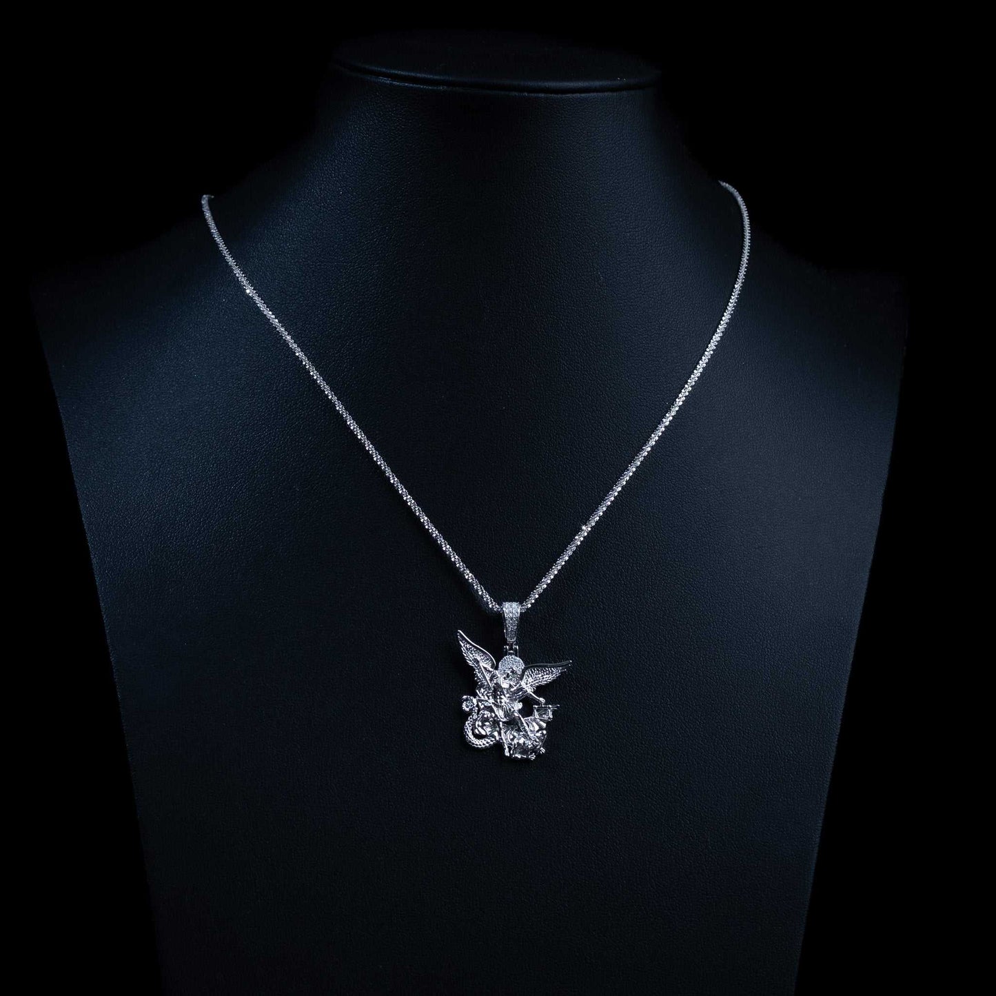 Moissanite Saint Michael Pendant – 925 Silver The Archangel Jewelry