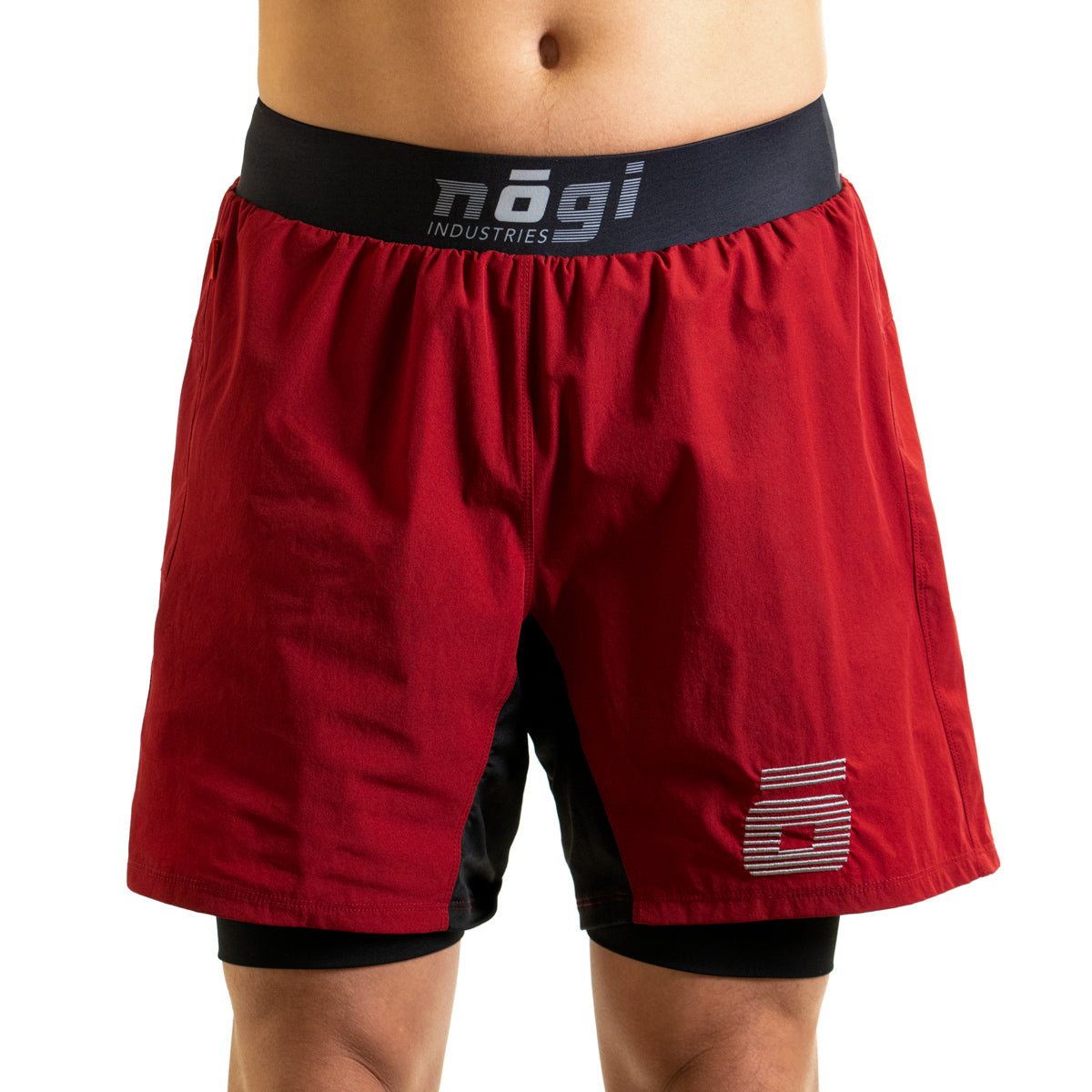 Ghost 7" Inseam Premium Lined Grappling Shorts - Merlot Red