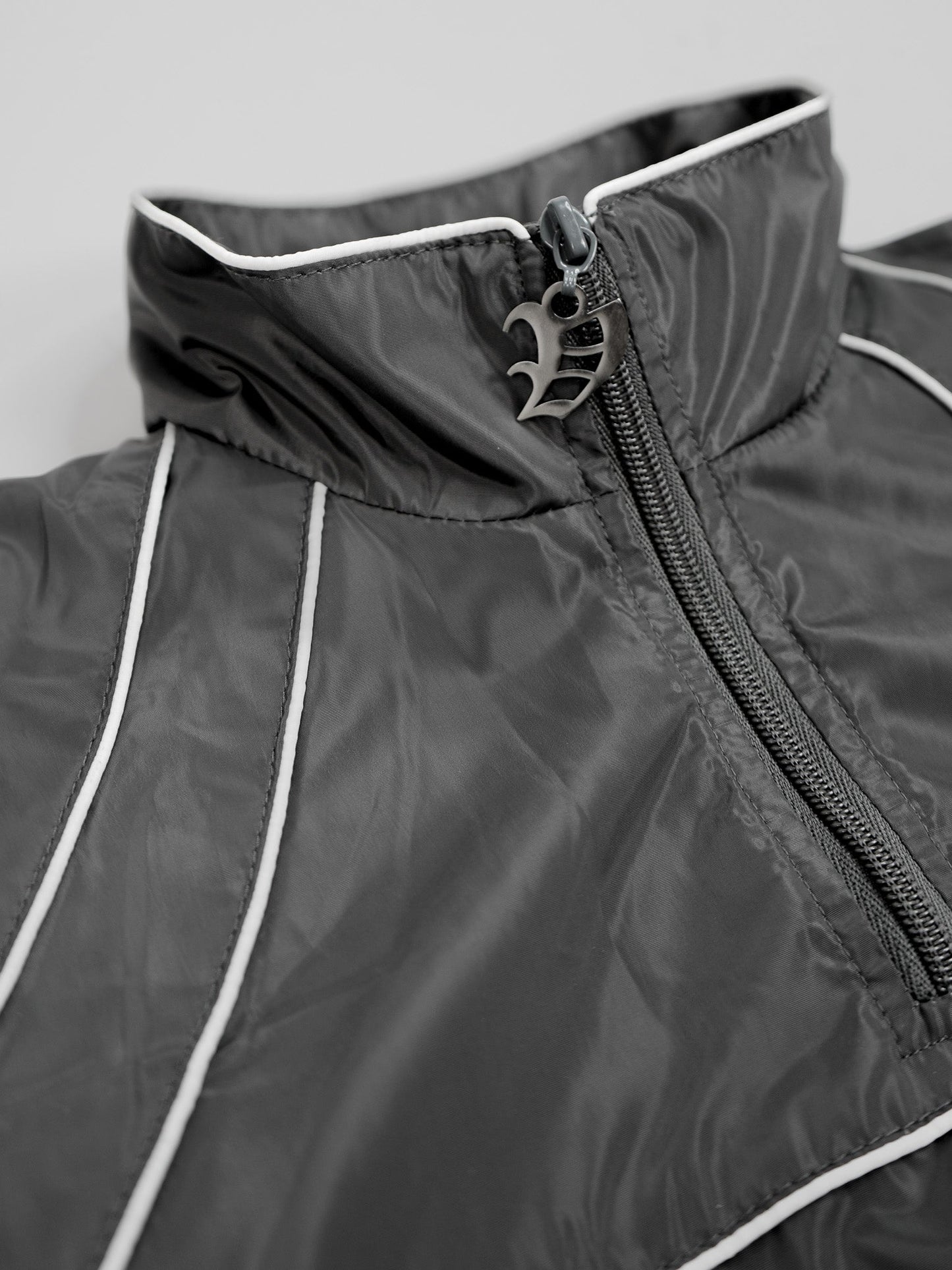 “RADIANT AURA” NYLON TRACK JACKET ( SHADOW GREY)