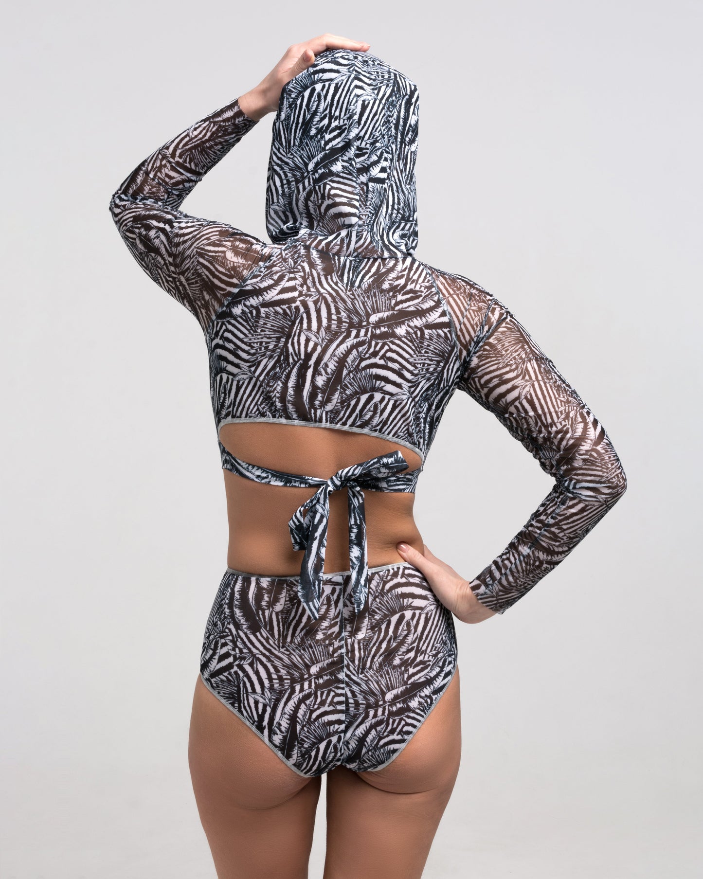 FAKE ZEBRA HIGH WAIST BIKINI (BOTTOM)