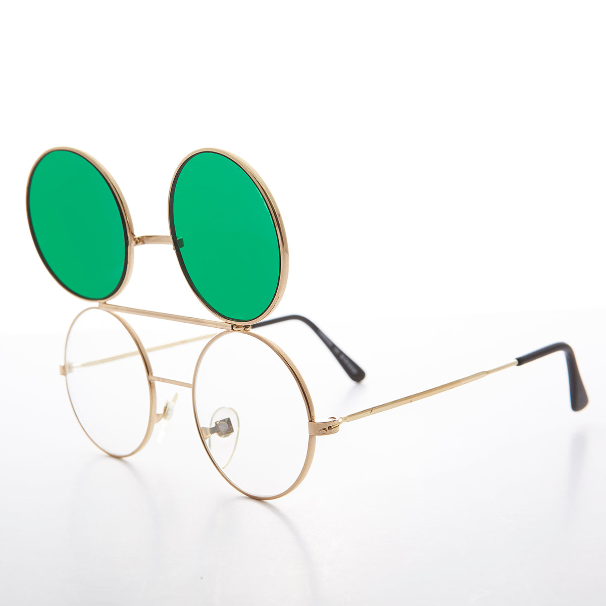 80s Round Flip Up Lens Dwayne Wayne Sunglass - Dwayne