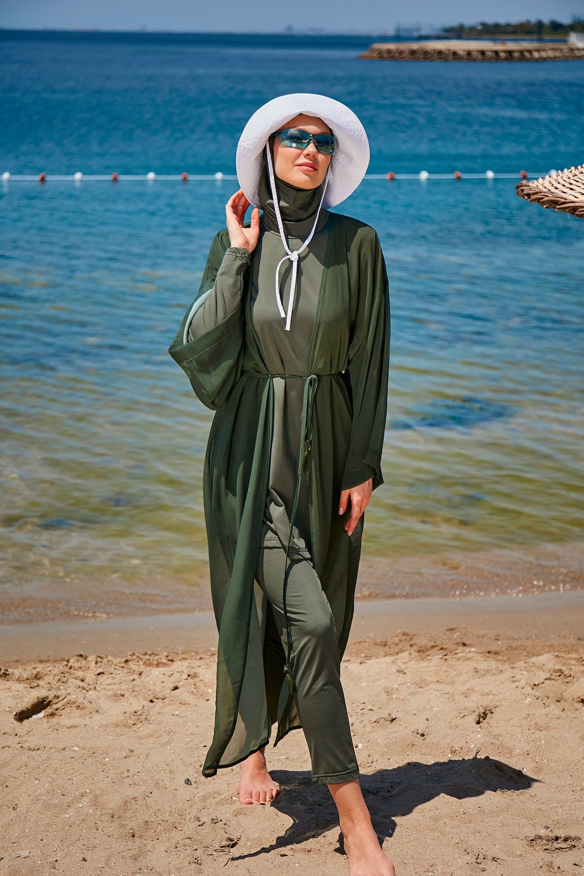 Khaki Pareo Kimono P2344
