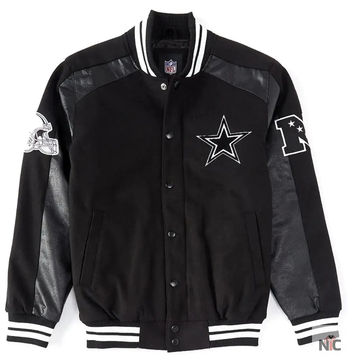 Dallas Cowboys Black Quicksnap Varsity Jacket