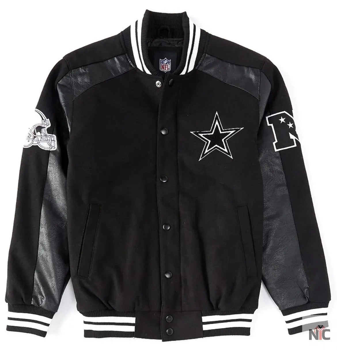 Dallas Cowboys Black Quicksnap Varsity Jacket
