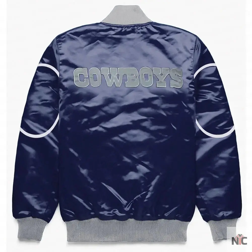 Dallas Cowboys Blue Bomber Snap-Front Jacket