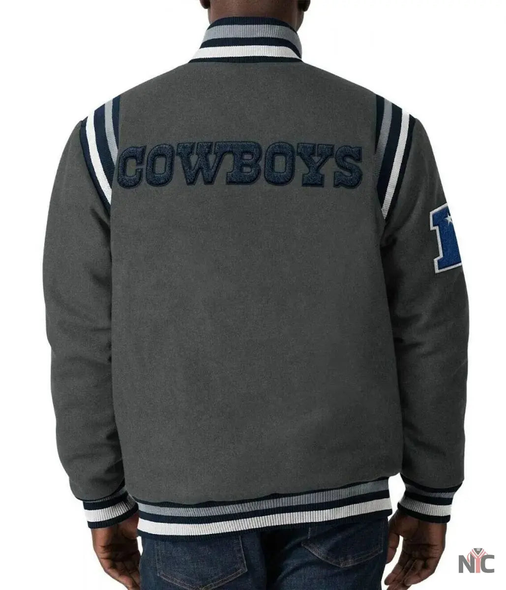 Dallas Cowboys Gray Varsity Wool Jacket