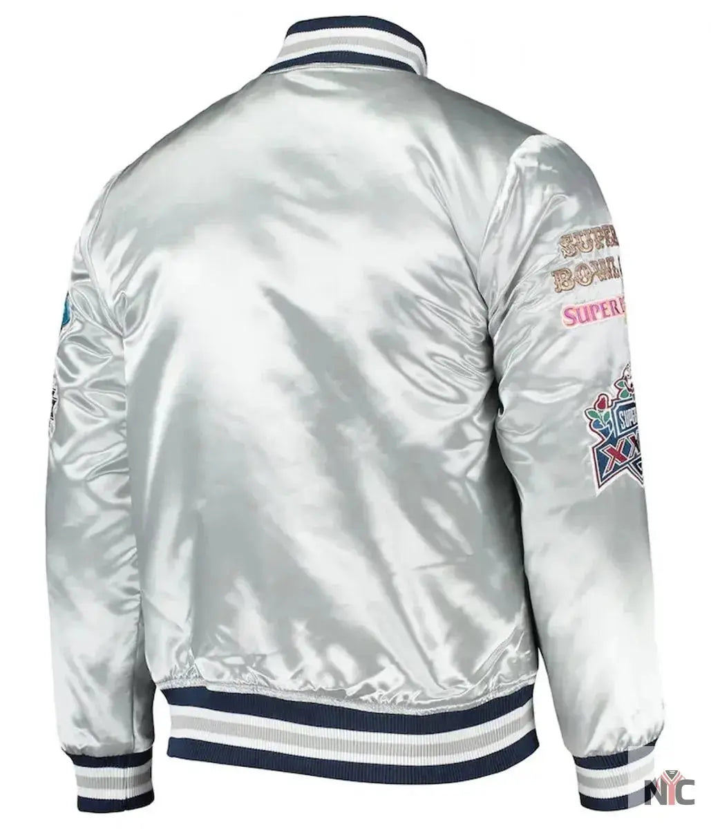 Dallas Cowboys Silver Satin Jacket