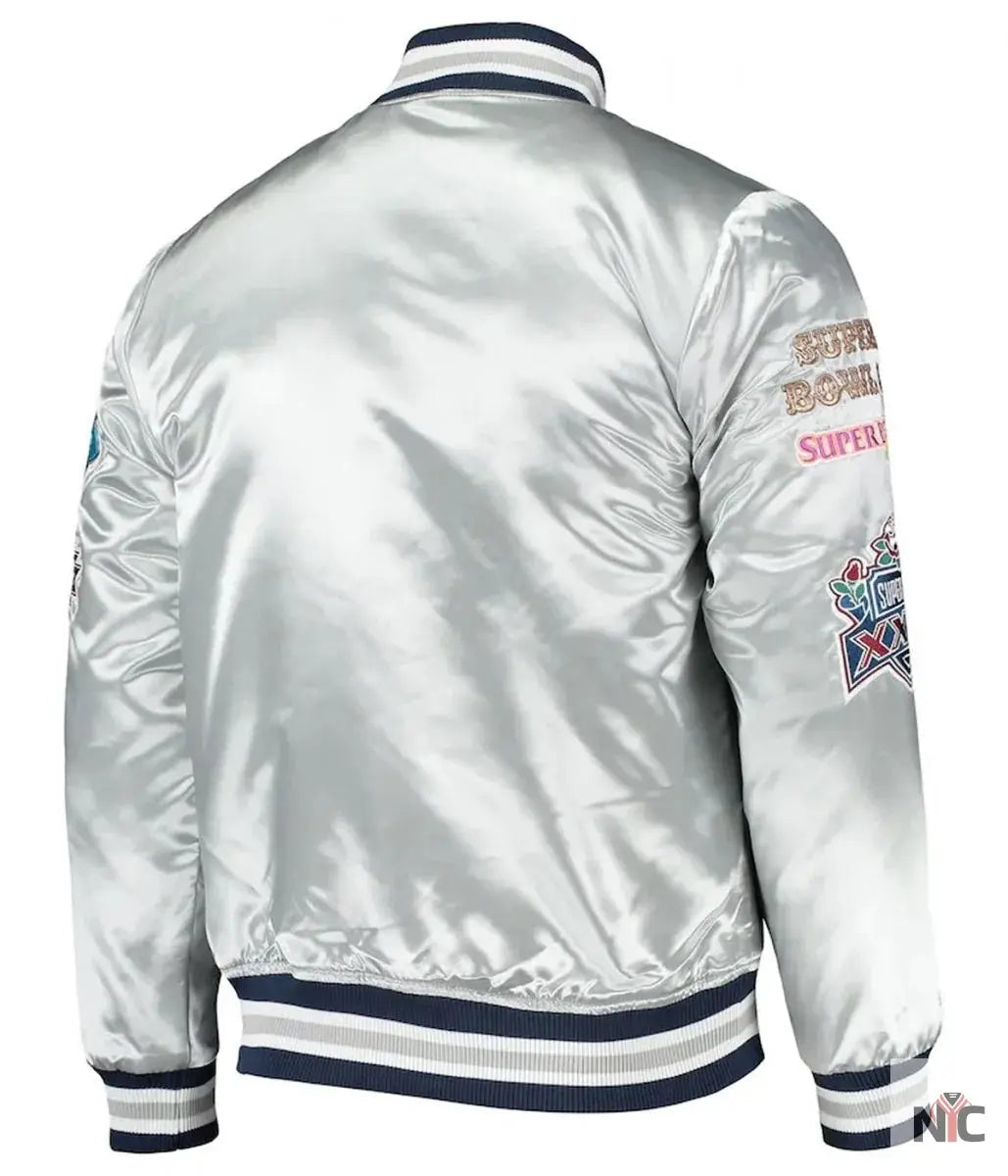 Dallas Cowboys Silver Satin Jacket