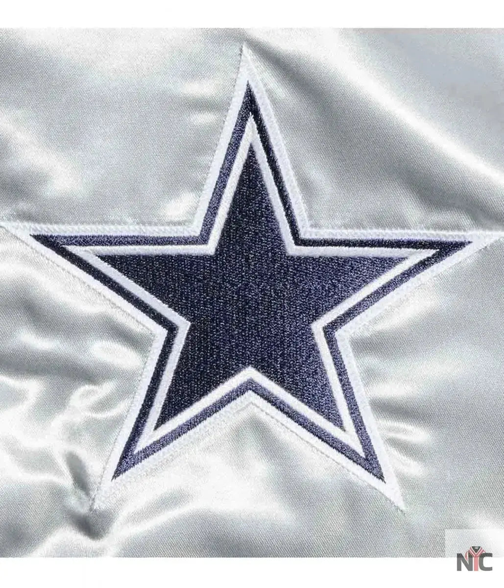 Dallas Cowboys Silver Satin Jacket