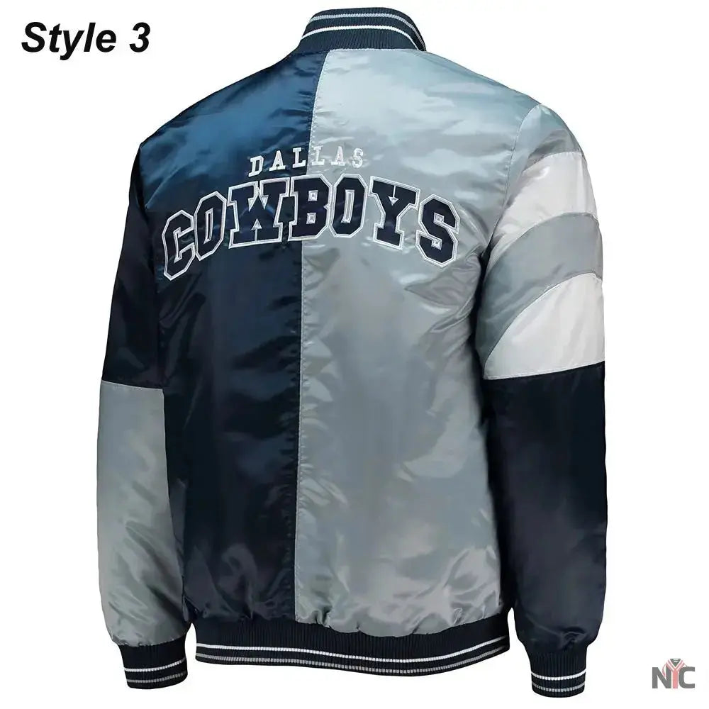 Dallas Cowboys The Tradition II Satin Blue and Grey Jacket