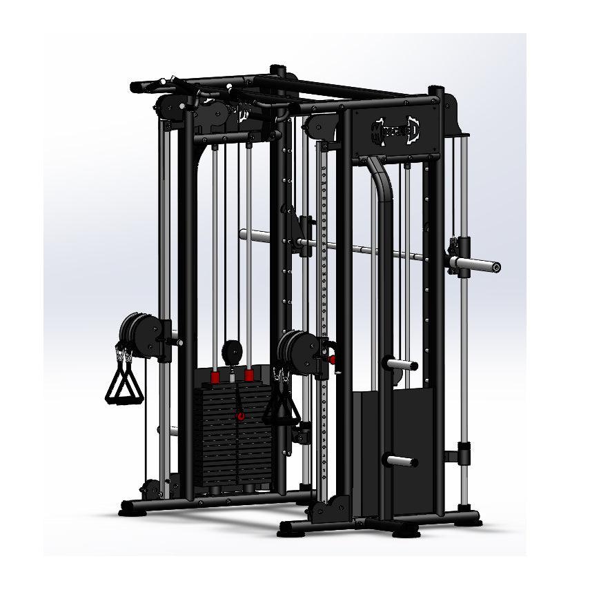 Muscle D Fitness Dual Adjustable Pulley Smith Combo – Full Body Trainer