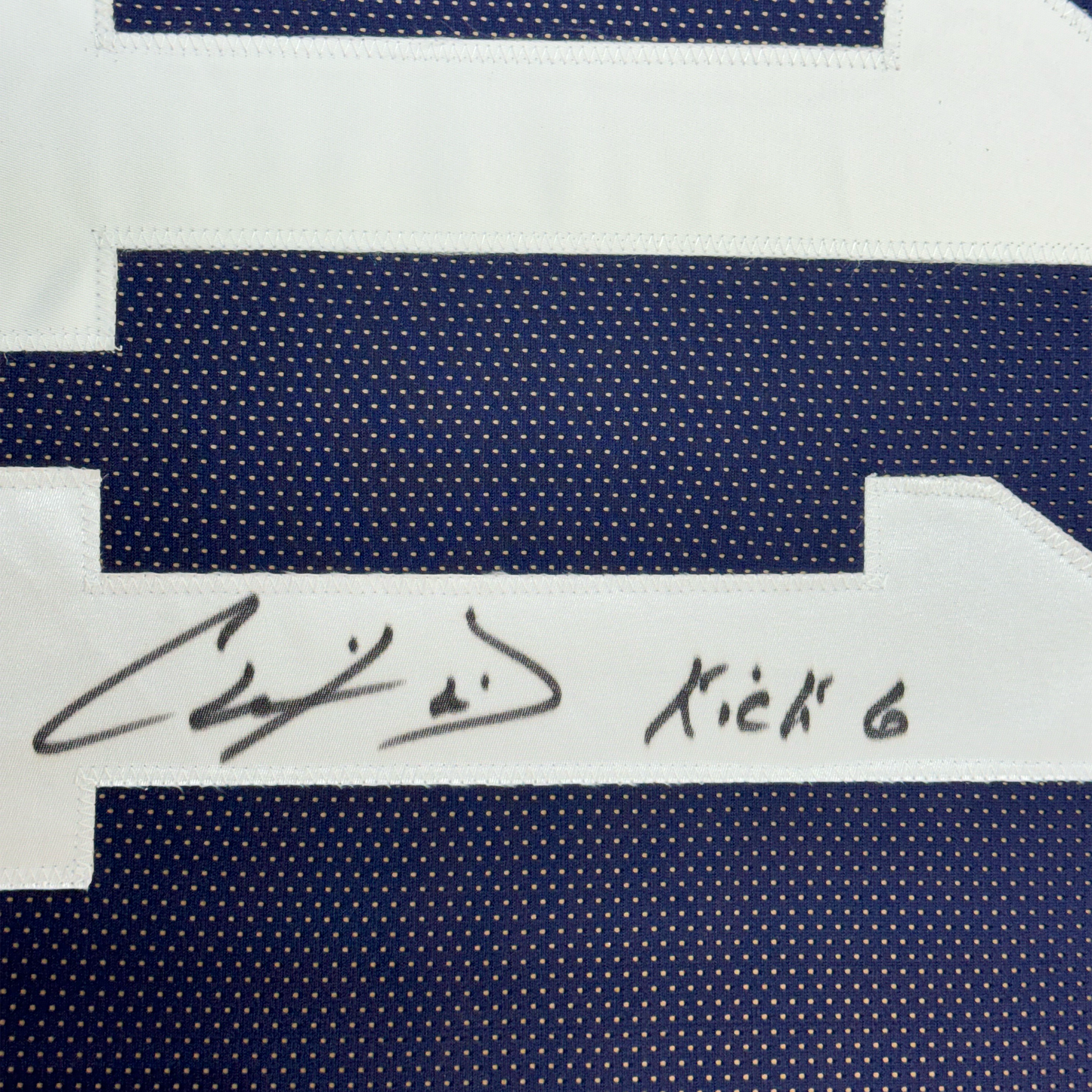 Framed Autographed/Signed Chris Davis Jr. 35x39 Auburn Blue College Football Jersey JSA COA