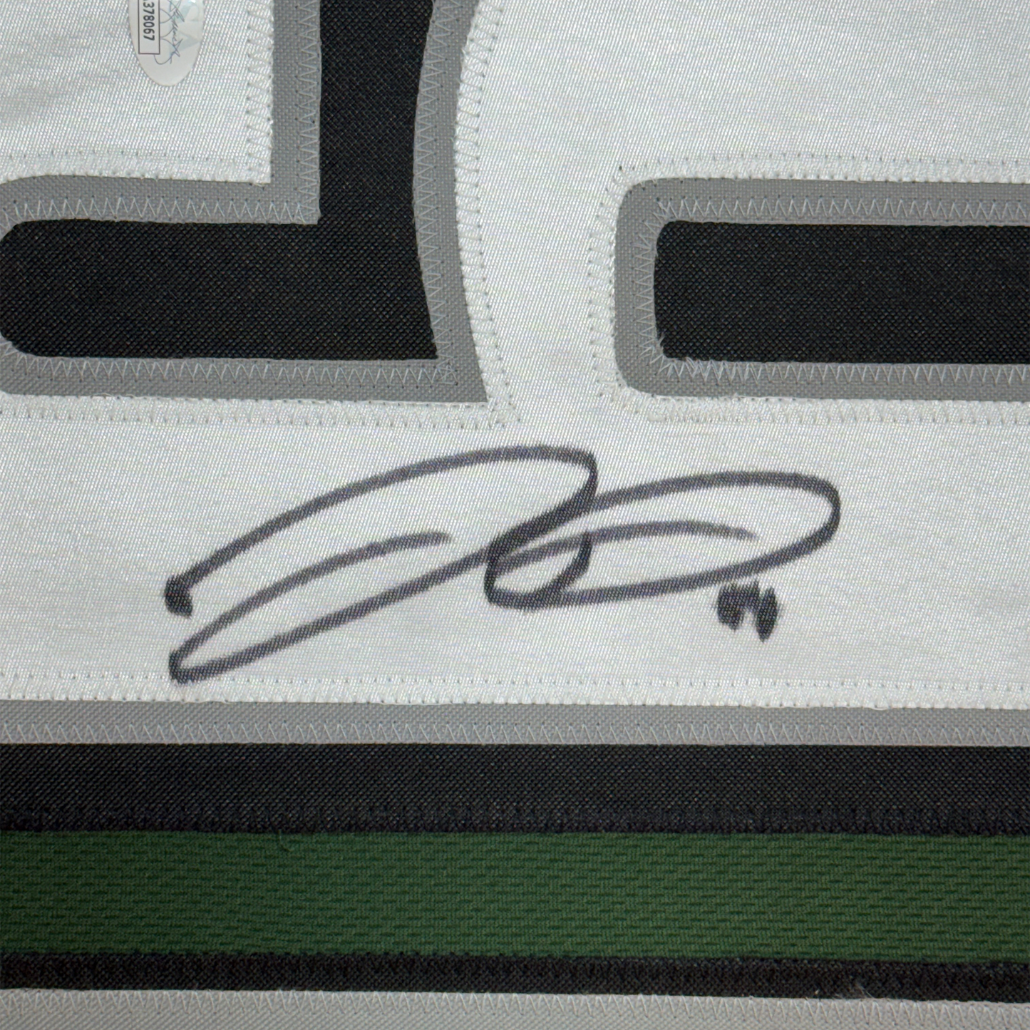 Framed Autographed/Signed Jordan Davis 35x39 Philadelphia Green Football Jersey JSA COA