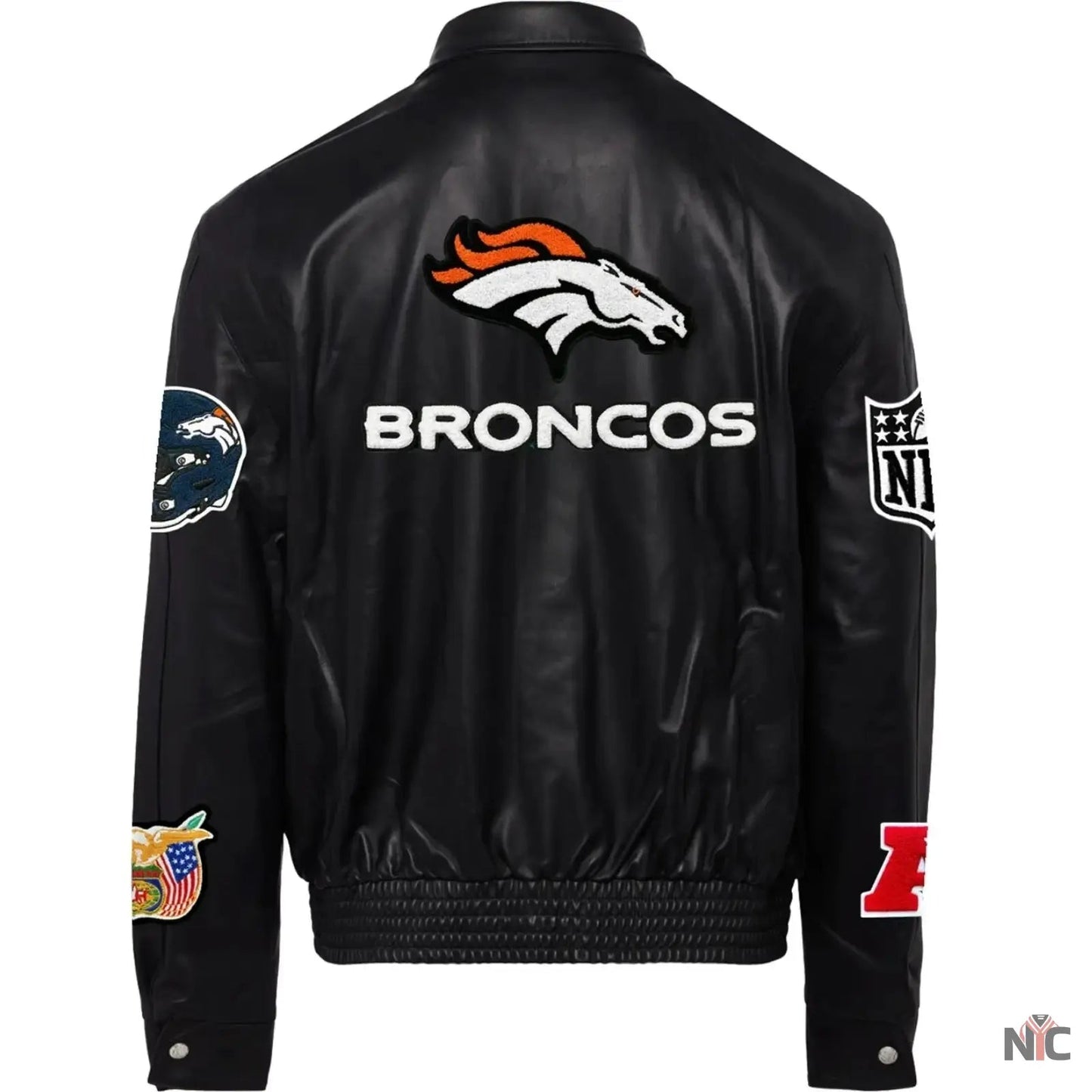 Denver Broncos Jeff Hamilton Leather Varsity Jacket