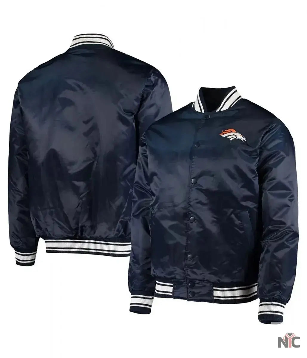 Denver Broncos Locker Room Full-Snap Satin Jacket