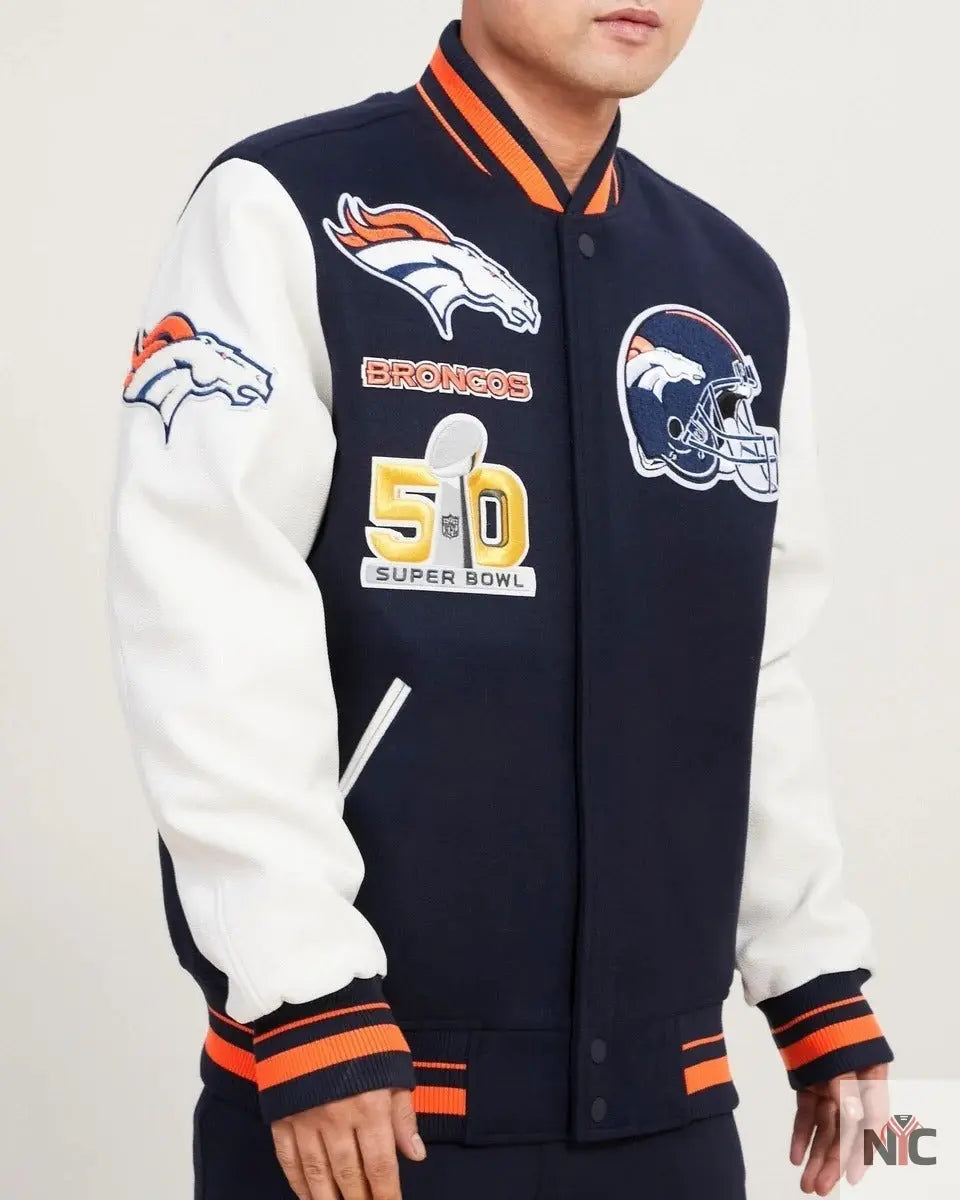 Denver Broncos Mash Up Wool Varsity Jacket