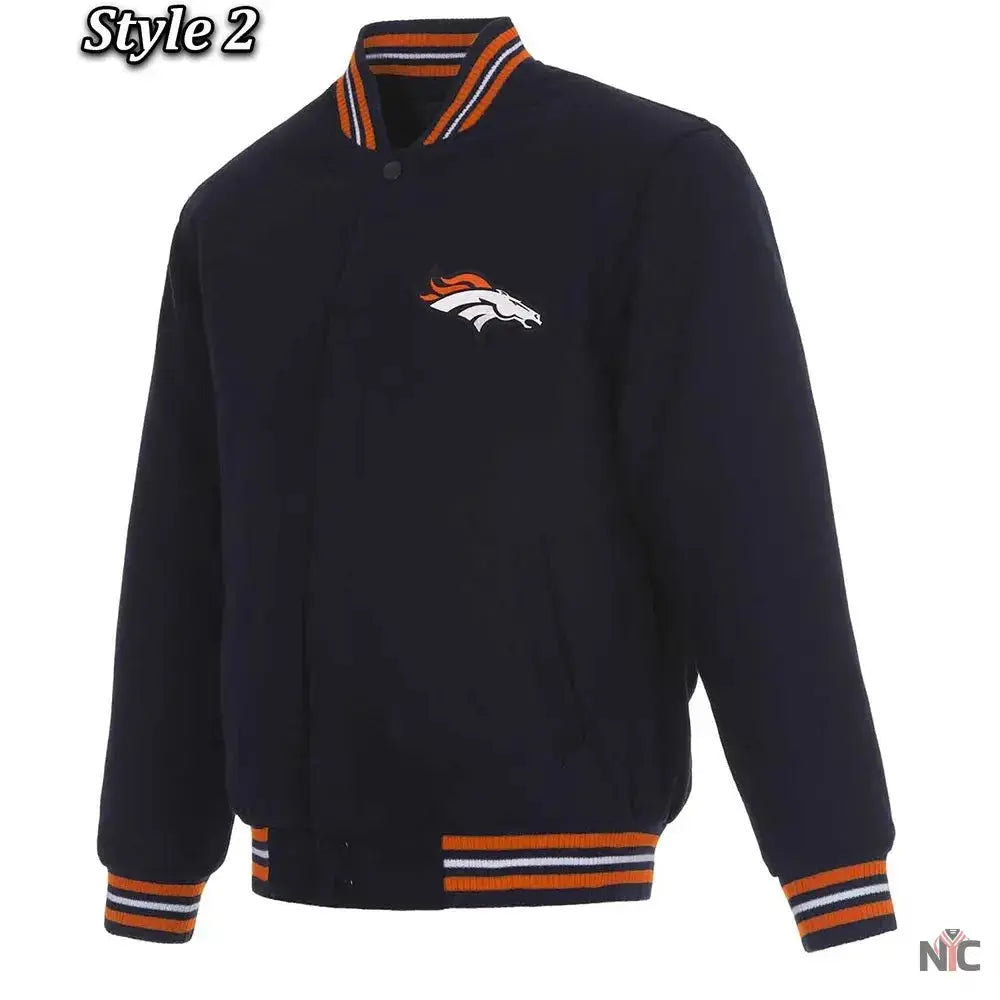 Denver Broncos Wool Varsity Blue Jacket