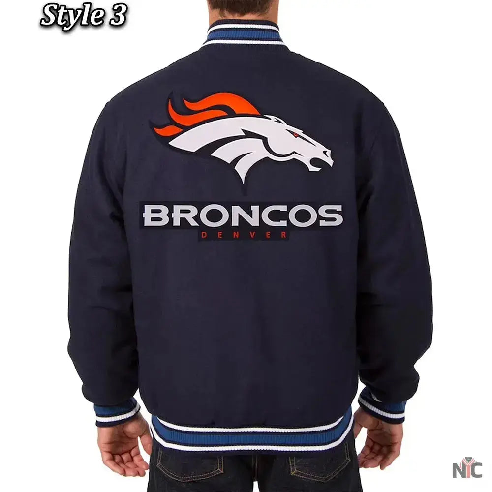 Denver Broncos Wool Varsity Blue Jacket