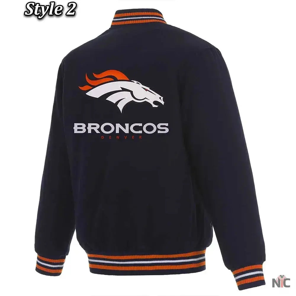 Denver Broncos Wool Varsity Blue Jacket