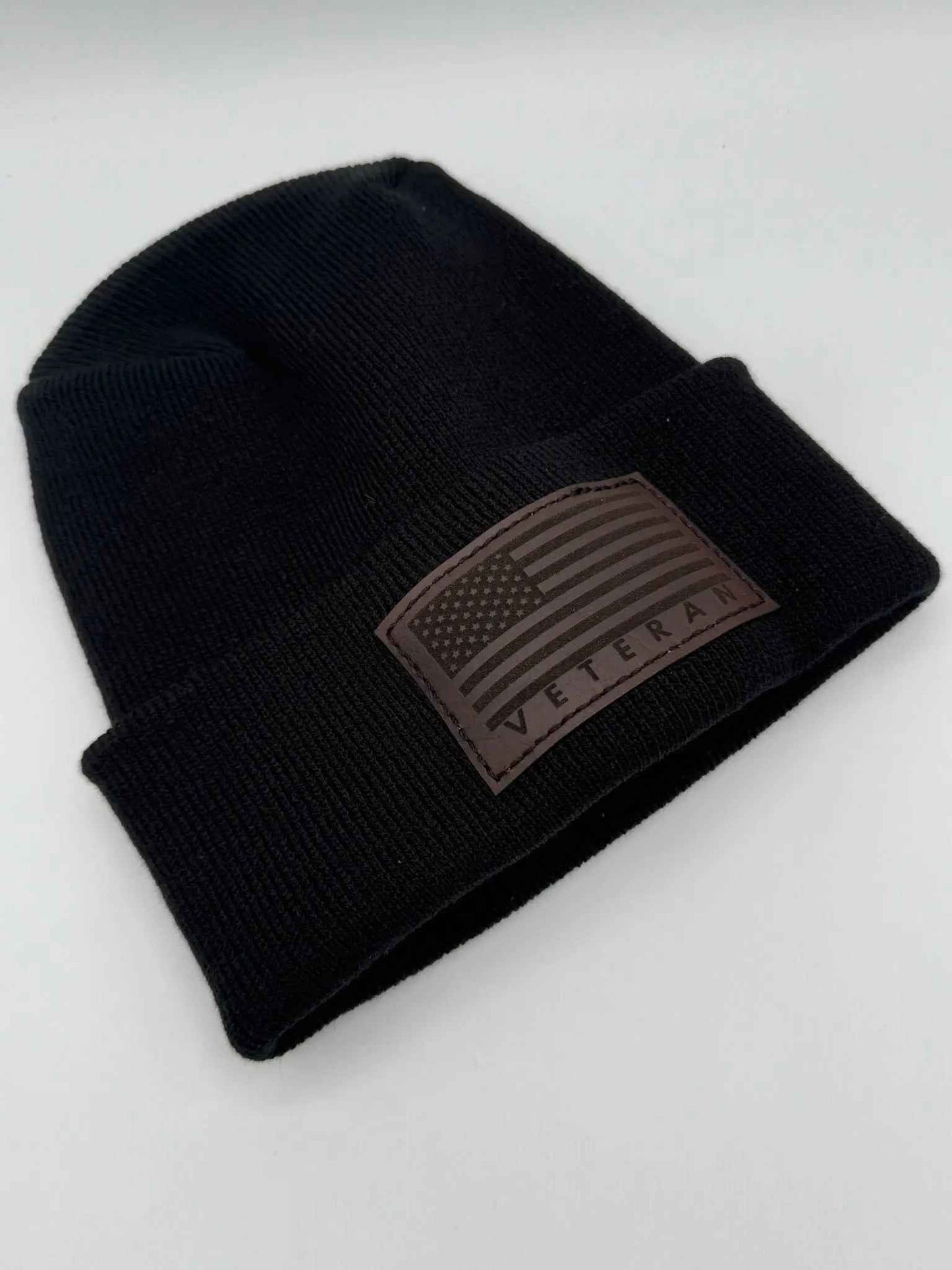 Designed & Made in USA | Veteran Beanie with USA Flag - Patriotic H-Stitch™ Cuffed Knit Hat for Men & Women | Limited Edition