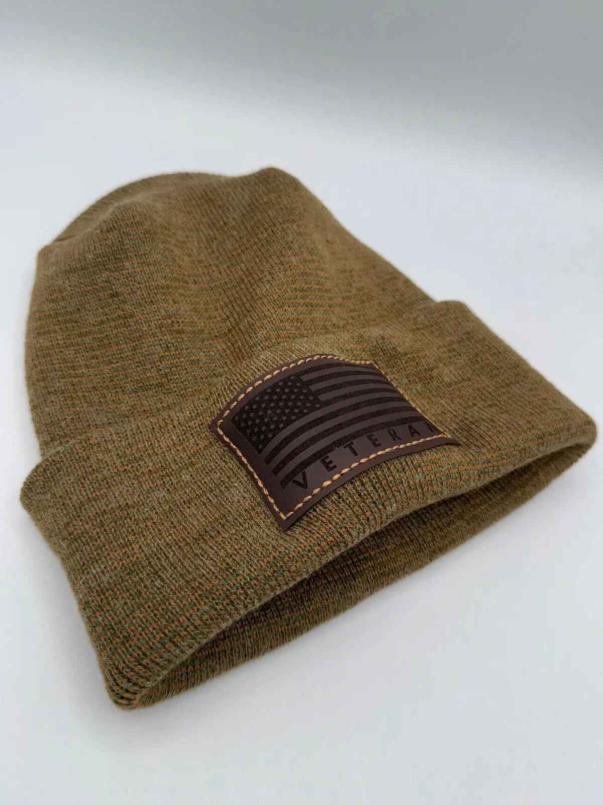 Designed & Made in USA | Veteran Beanie with USA Flag - Patriotic H-Stitch™ Cuffed Knit Hat for Men & Women | Limited Edition