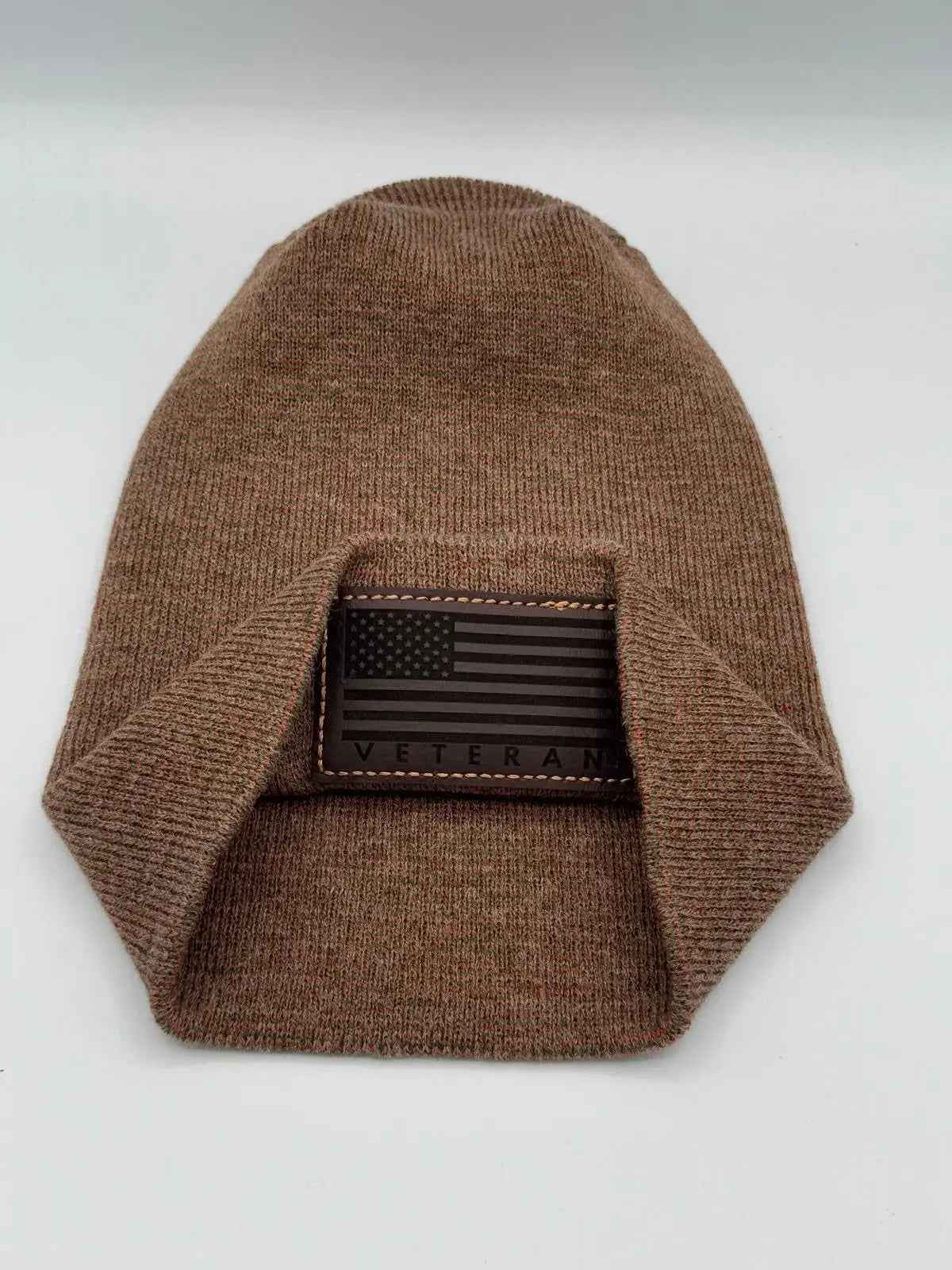 Designed & Made in USA | Veteran Beanie with USA Flag - Patriotic H-Stitch™ Cuffed Knit Hat for Men & Women | Limited Edition