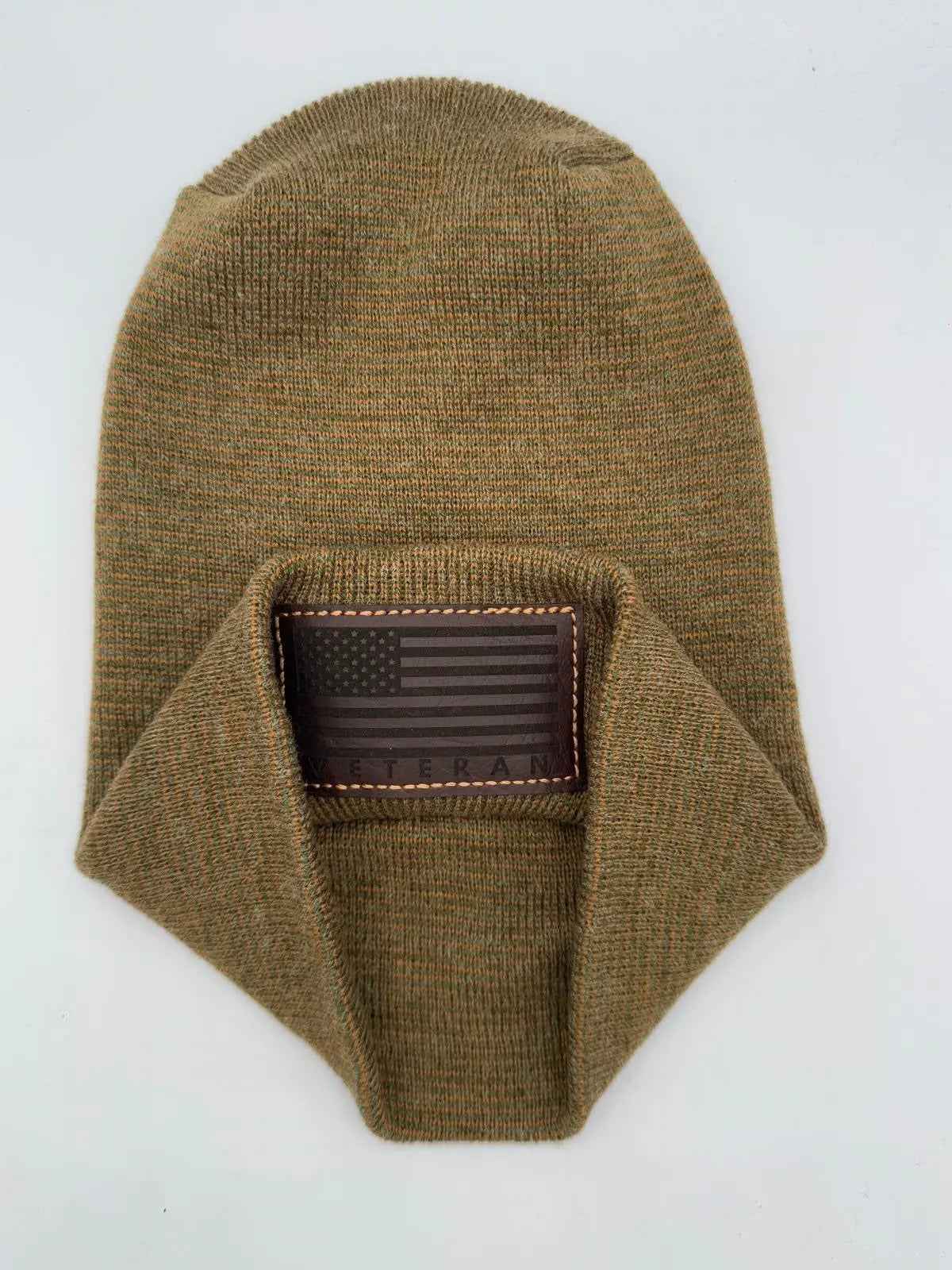 Designed & Made in USA | Veteran Beanie with USA Flag - Patriotic H-Stitch™ Cuffed Knit Hat for Men & Women | Limited Edition