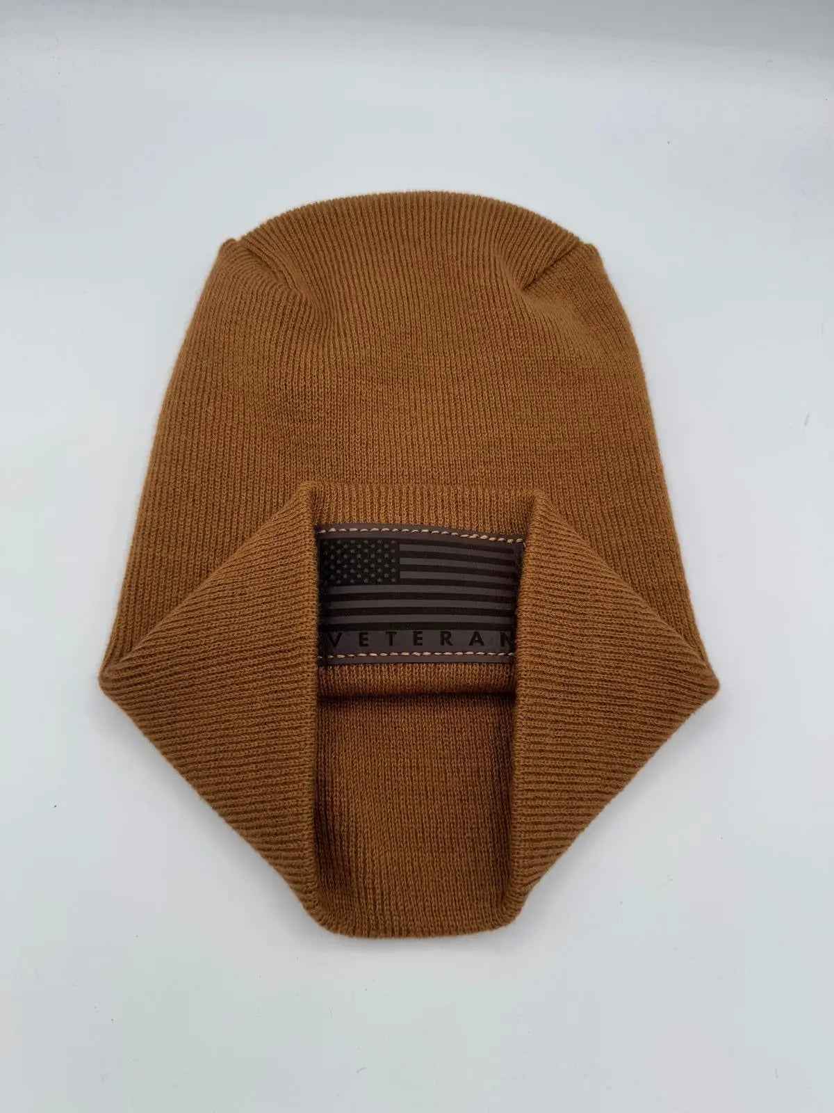 Designed & Made in USA | Veteran Beanie with USA Flag - Patriotic H-Stitch™ Cuffed Knit Hat for Men & Women | Limited Edition