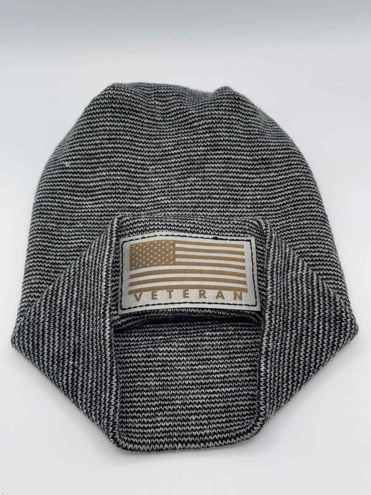 Designed & Made in USA | Veteran Beanie with USA Flag - Patriotic H-Stitch™ Cuffed Knit Hat for Men & Women | Limited Edition