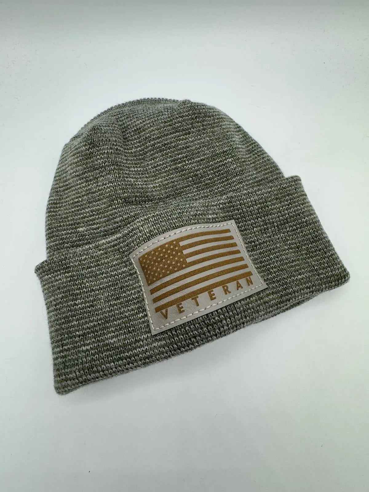 Designed & Made in USA | Veteran Beanie with USA Flag - Patriotic H-Stitch™ Cuffed Knit Hat for Men & Women | Limited Edition