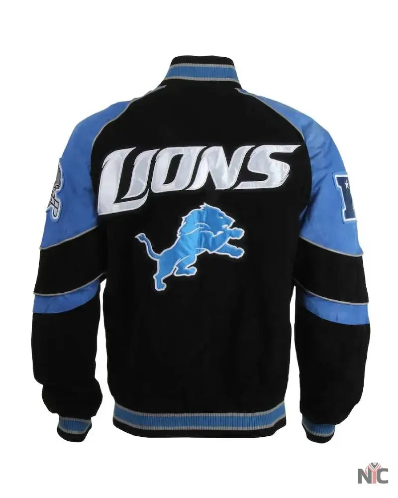 Detroit Lions Black G-III Suede Jacket