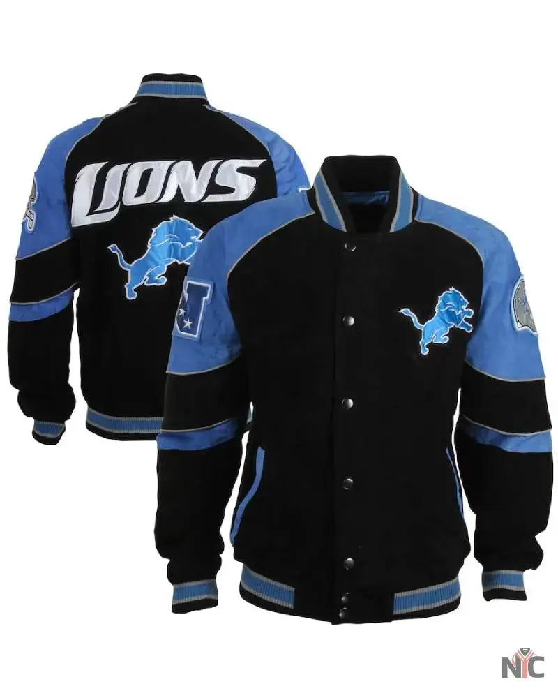 Detroit Lions Black G-III Suede Jacket