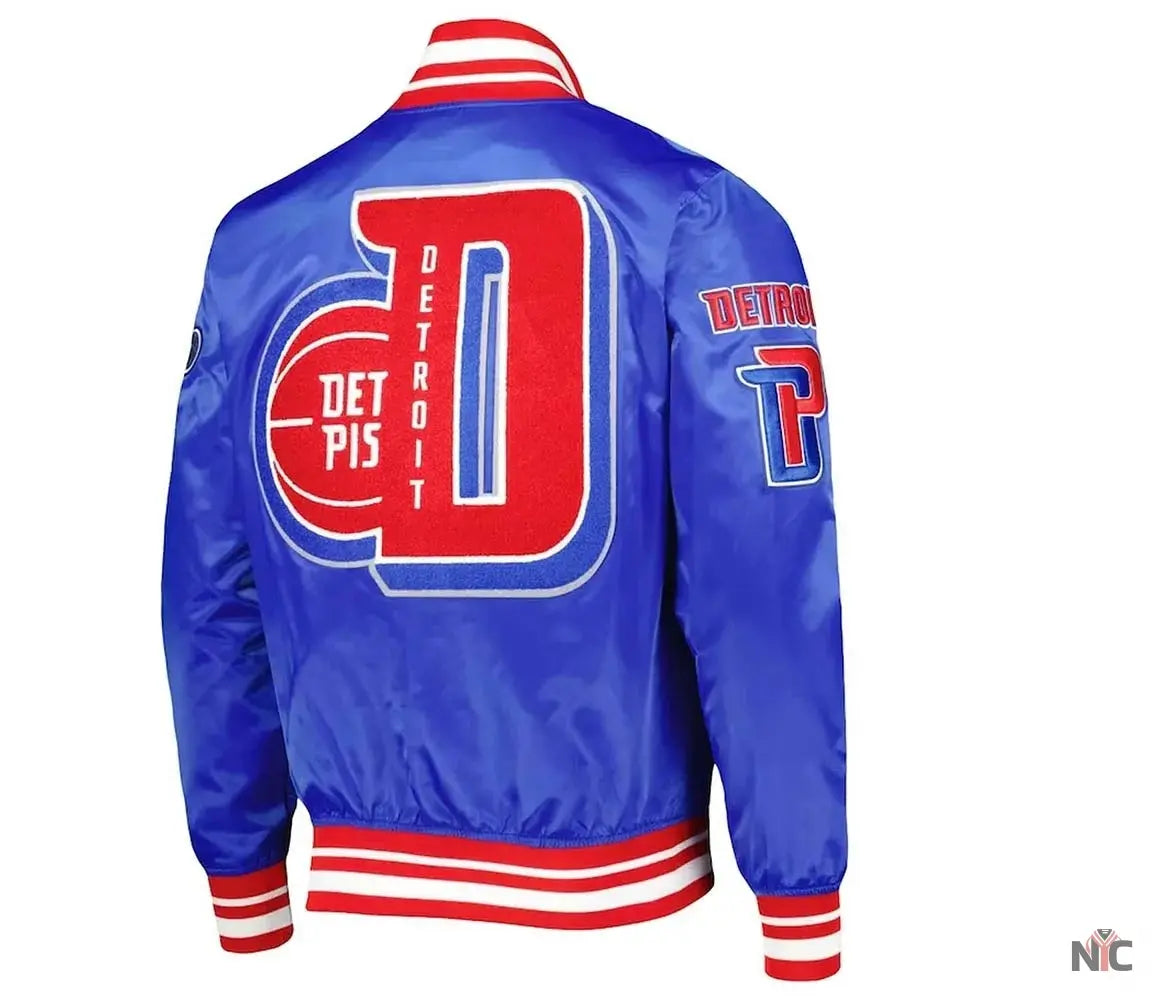 Detroit Pistons Finals 3x Champions Mash Up Satin Jacket