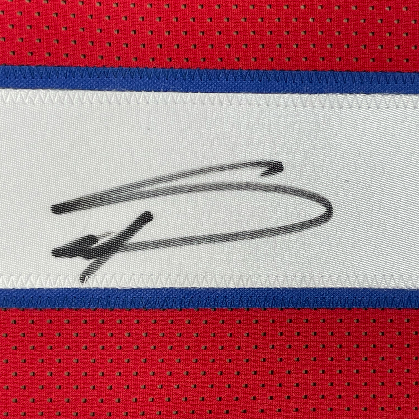 Framed Autographed/Signed Stefon Diggs 35x39 Buffalo Red Football Jersey Beckett BAS COA