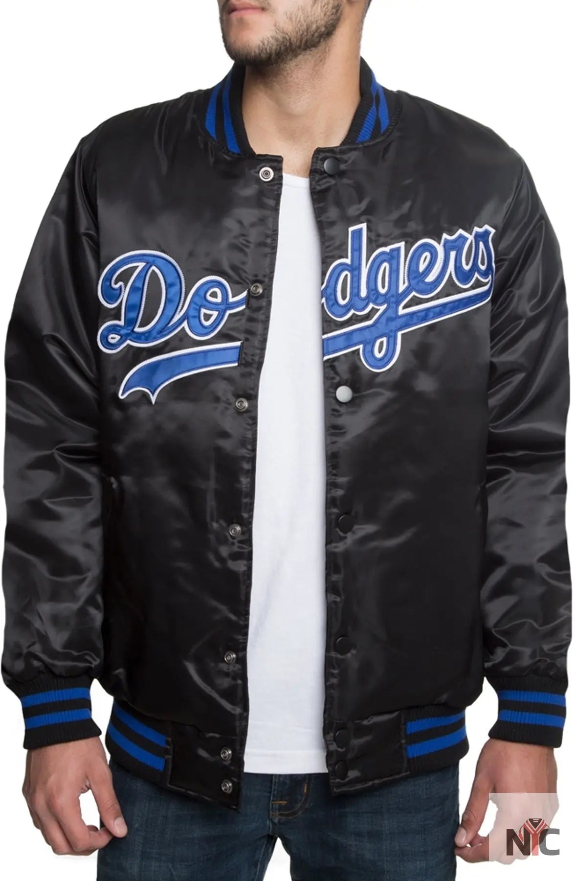 Dodgers Black Satin Jacket