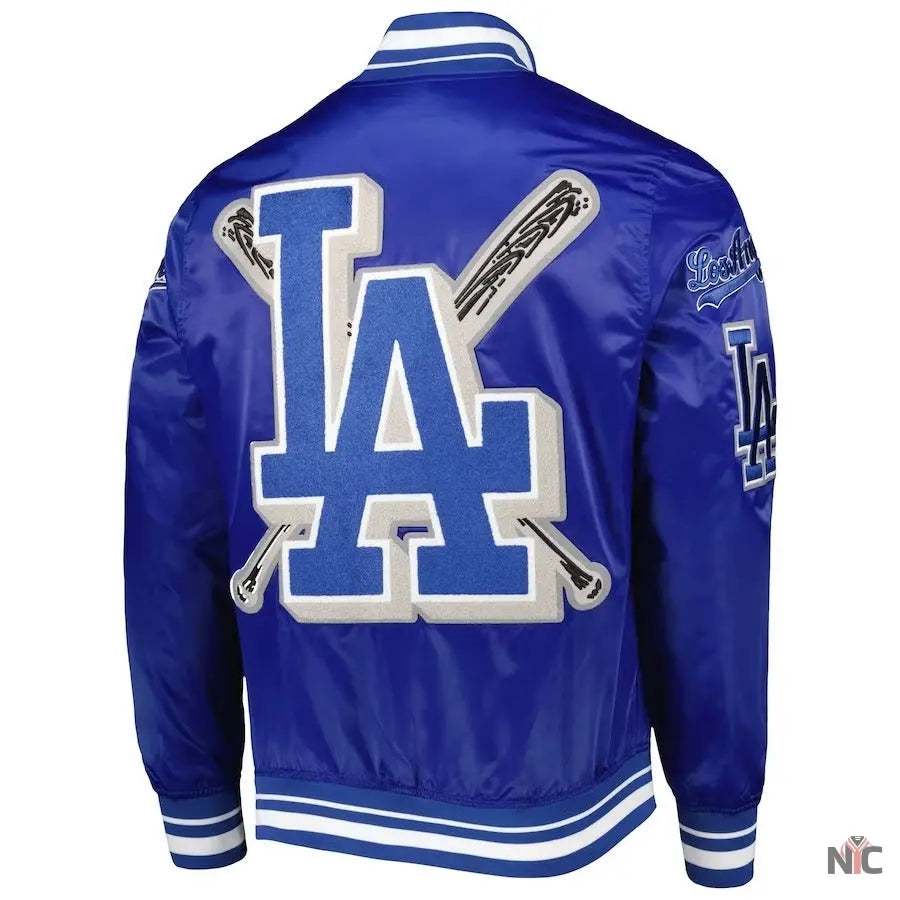 Dodgers Pro Standard Royal Mash Up Satin Varsity Jacket