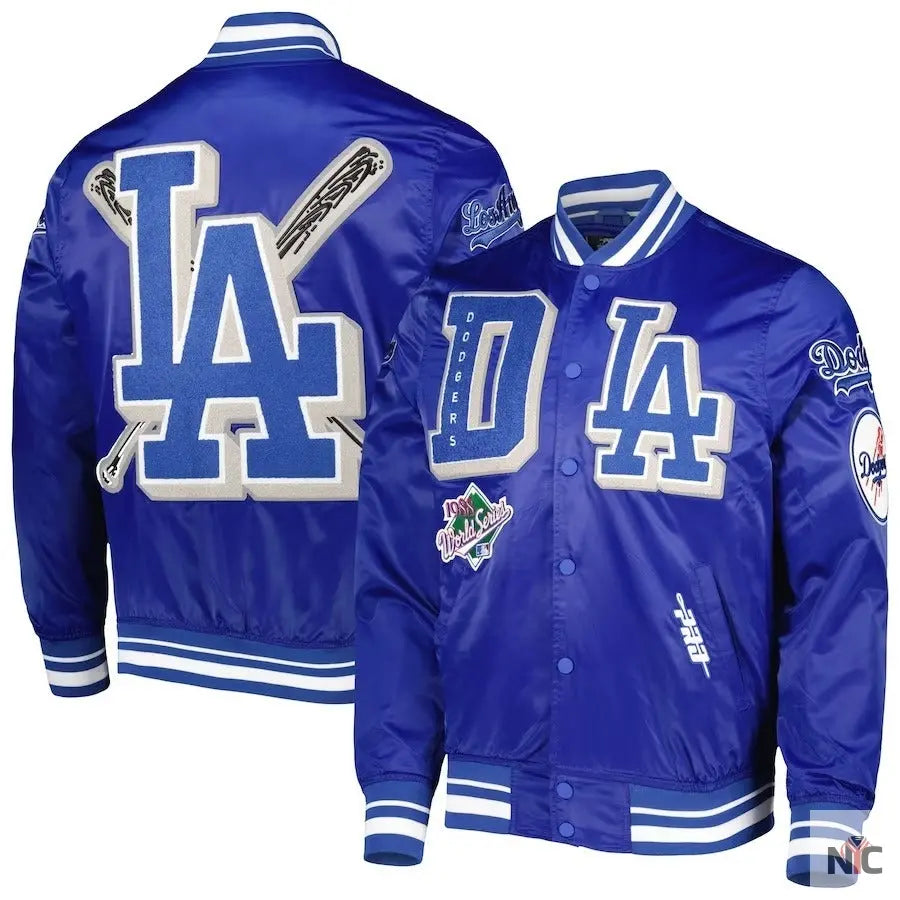 Dodgers Pro Standard Royal Mash Up Satin Varsity Jacket