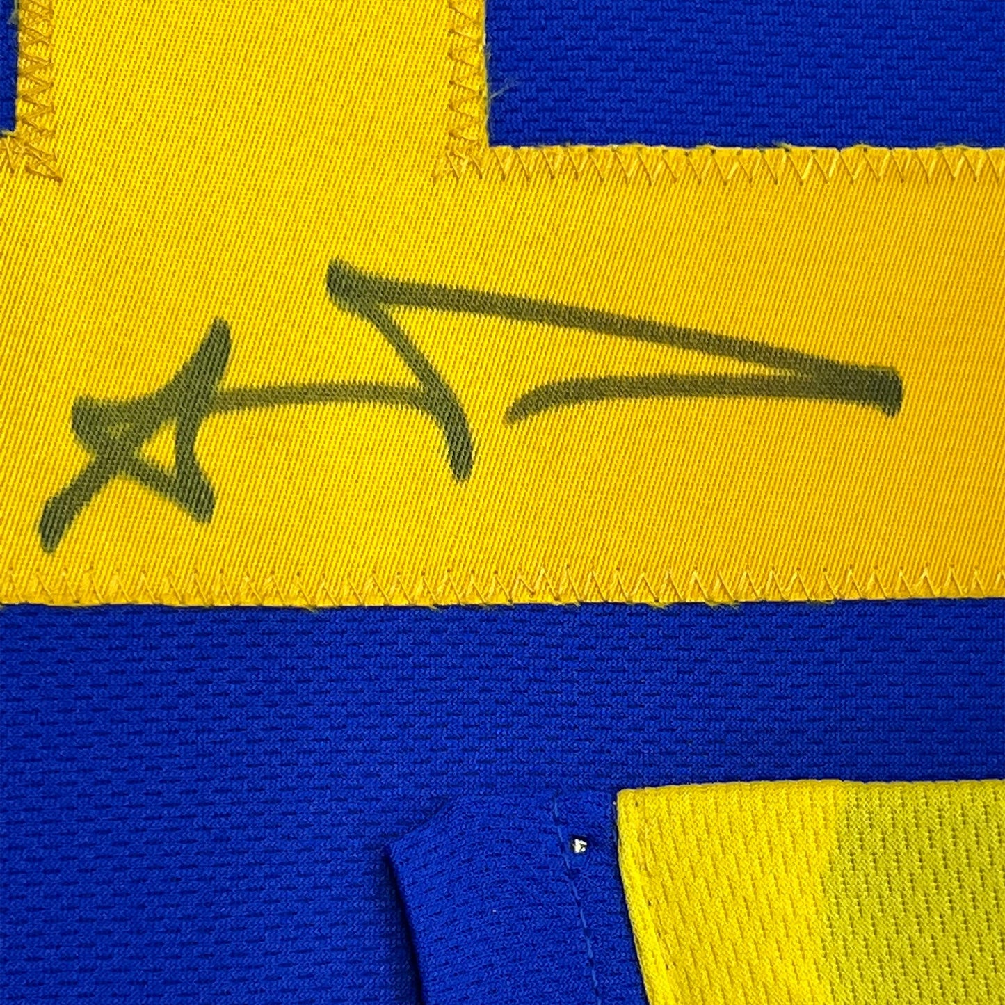 Framed Autographed/Signed Aaron Donald 35x39 Los Angeles LA Retro Football Jersey JSA COA