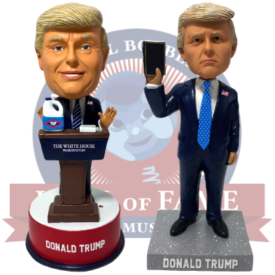 Donald Trump Bible and Bleach Bobbleheads