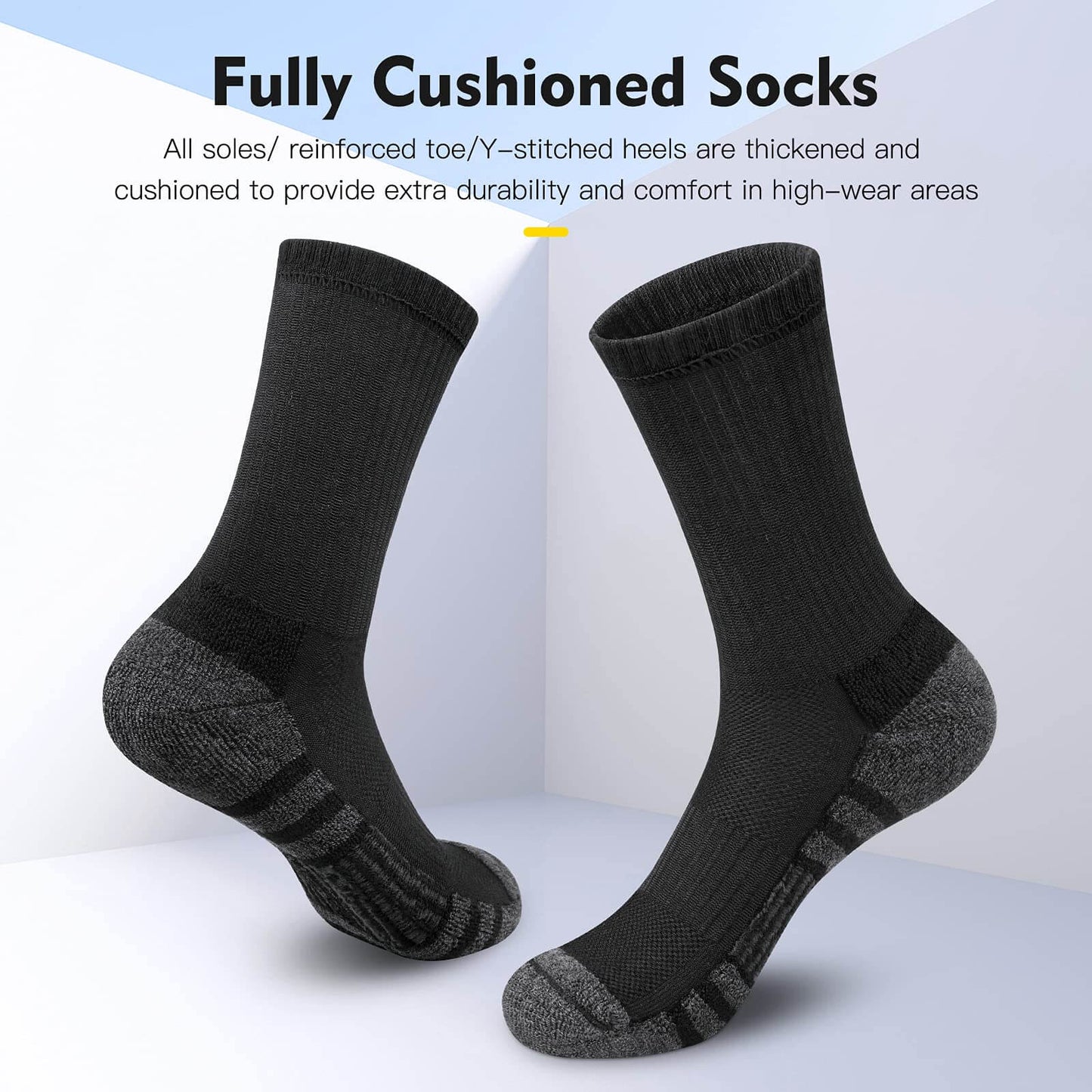 Maven Men's Breathable Crew Socks One Size 6 Pairs