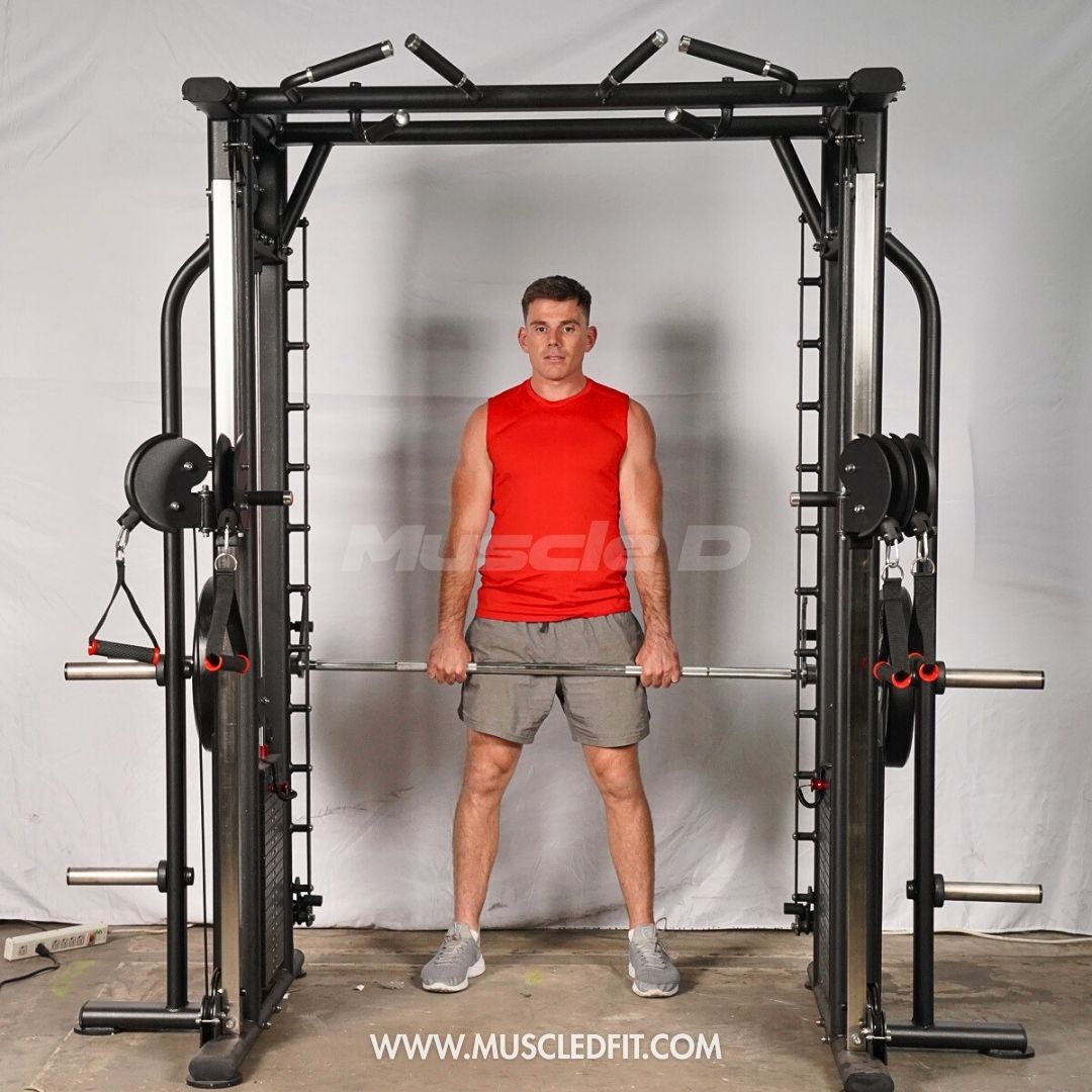 Muscle D Fitness Dual Adjustable Pulley Smith Combo – Full Body Trainer