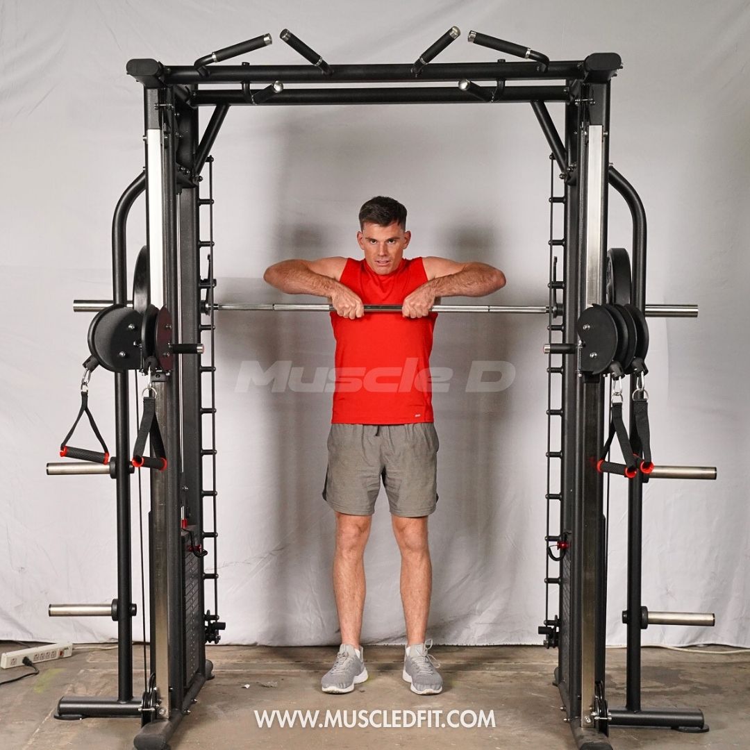 Muscle D Fitness Dual Adjustable Pulley Smith Combo – Full Body Trainer