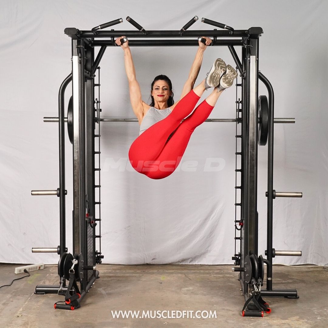 Muscle D Fitness Dual Adjustable Pulley Smith Combo – Full Body Trainer