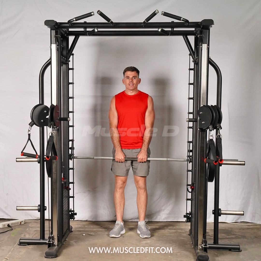 Muscle D Fitness Dual Adjustable Pulley Smith Combo – Full Body Trainer