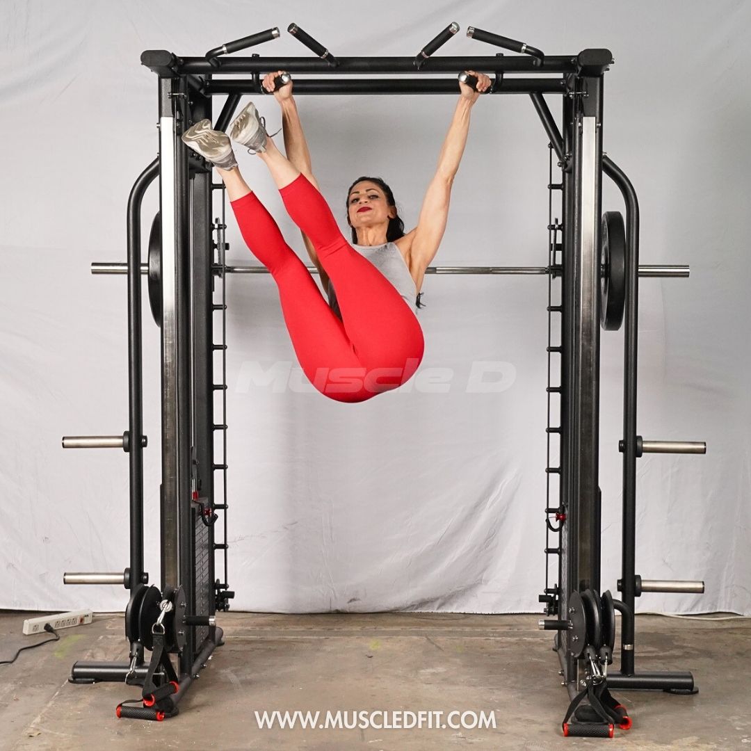 Muscle D Fitness Dual Adjustable Pulley Smith Combo – Full Body Trainer