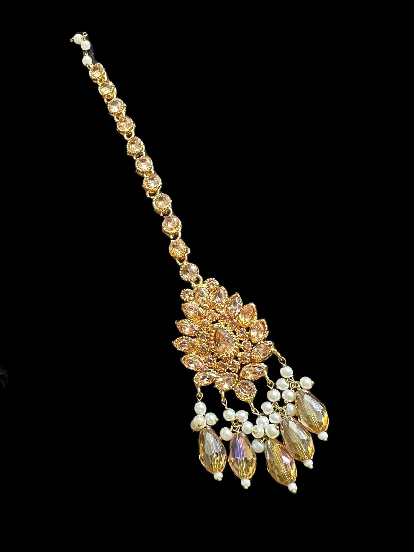 BR478 Kafiya bridal set in golden / champagne stones and beads ( READY TO SHIP )