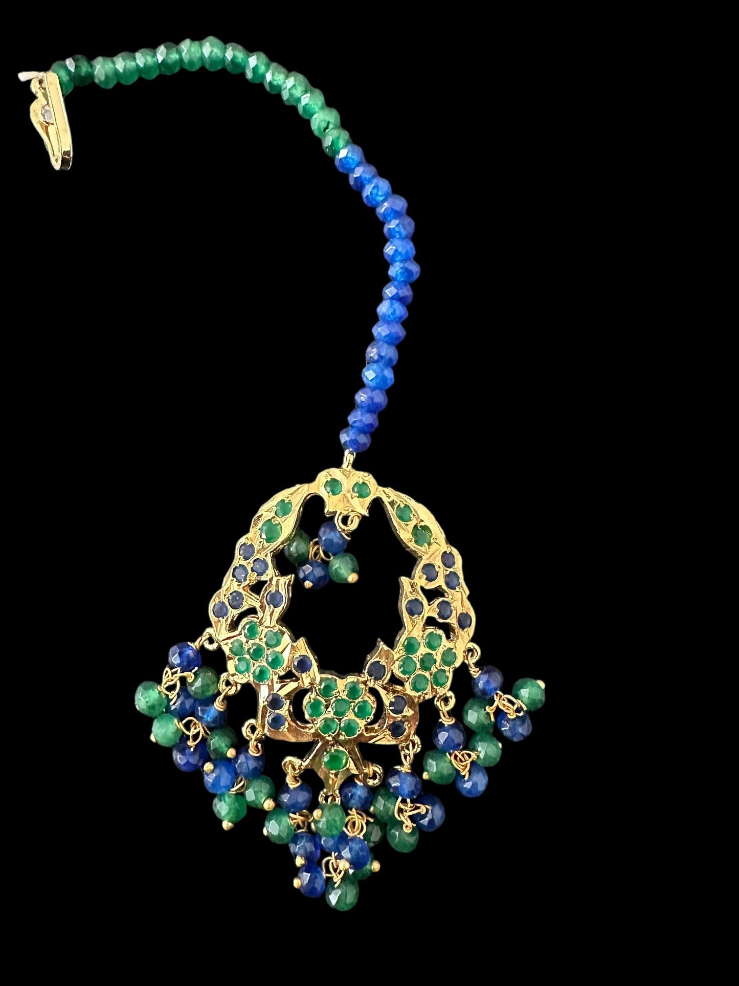DJTK316 Madhuri Tika in blue green combination ( READY TO SHIP)